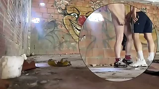 2 amateur boys rancid having precipitate fun in an abandoned building